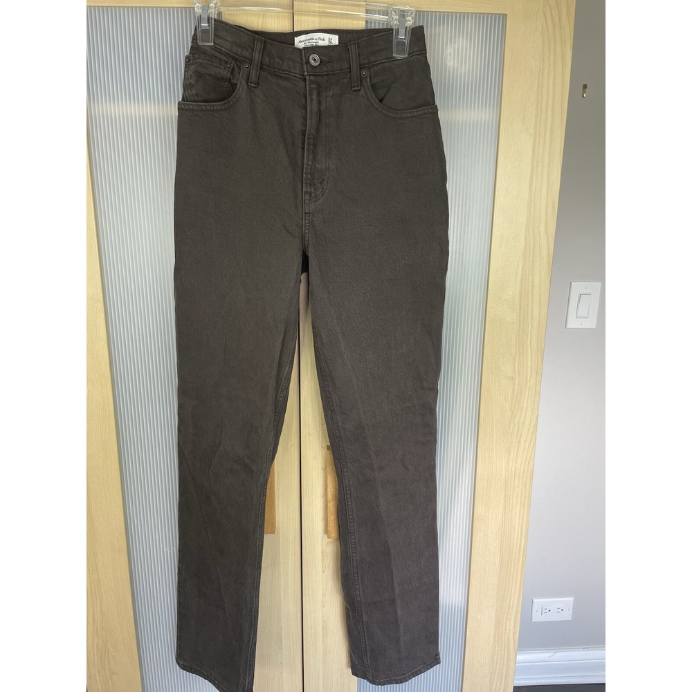 Abercrombie & Fitch Womens Straight High Rise Jeans‎ 24 Gray Denim Casual Y2K